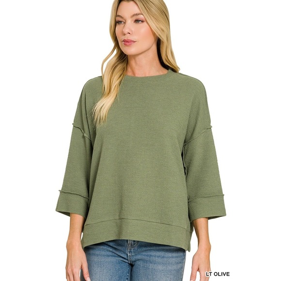 Zenana Outfitters Tops - Zenana Double Knit 3/4 Sleeve Top - Small